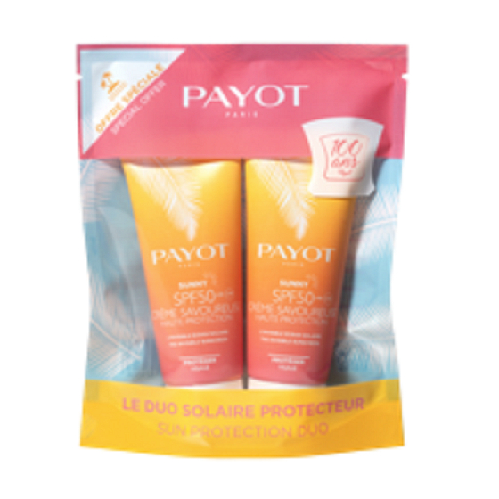 Payot Sunny Creme Savoureuse SPF 50 unsichtbare Sonnencreme - hoher Gesichtsschutz 2 x 50 ml, Kosmetikset