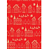Ditipo Geschenkpapier 70 x 200 cm Weihnachten KRAFT rot beige Häuser