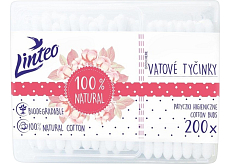 Linteo Natural Watte-Stäbchen Papierbox 200 St.