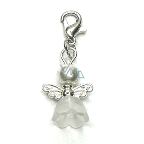 Schutzengel-Anhänger mit weißem Rock und Perle 14 x 19 mm 1 Stück