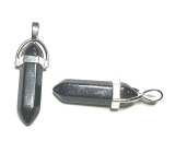 Goldstein blau Avanturin Pendel Sechseck Anhänger 41 x 13 mm, Stein der Ambition