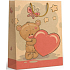 Nekupto Geschenk Kraftbeutel 37 x 28 x 10 cm Teddybär mit Herzen