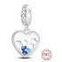 Charms Sterling Silber 925 Himmlisches Herz, Liebesarmband Anhänger