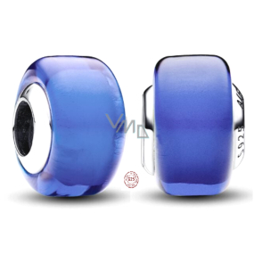 Charme Sterling Silber 925 Blau Murano Glasperle auf Armband Symbol