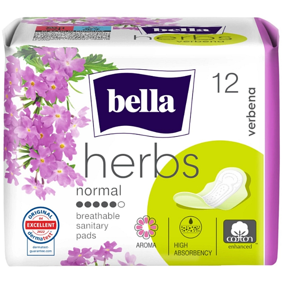 Bella Herbs Verbena Deo Fresh Sanitary Aromatisierte Damenbinden mit Flügeln 12 Stück