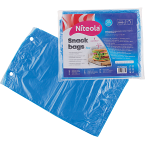 Niteola Snackbeutel, HDPE, 20 × 30 cm, Stärke 12 µ, blau, 50 Stück