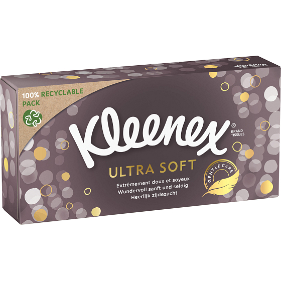 Kleenex Ultra Soft 3-lagige Papiertaschentücher in der Box, 64 Stück