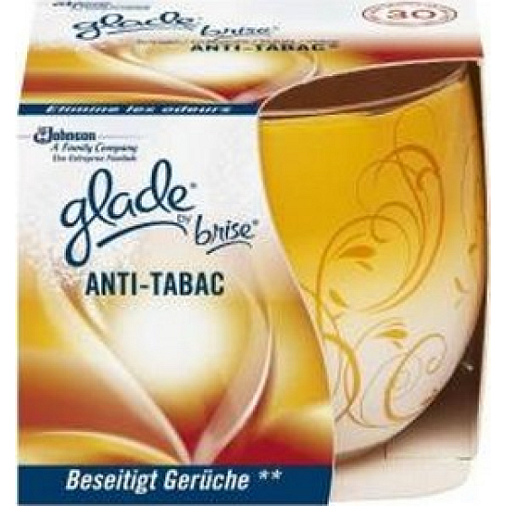 Glade by Brise Anti Tabac Duftkerze in Glas, Brenndauer bis zu 30 Stunden 120 g