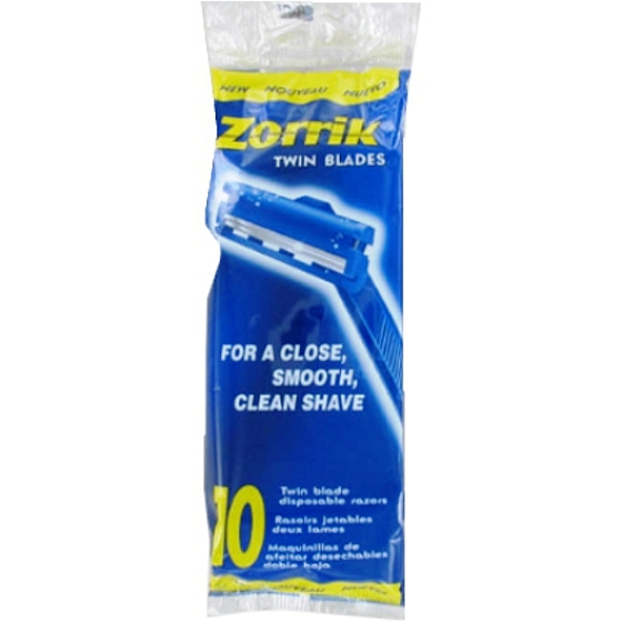 Zorrik Twin Blades Einwegrasierer für Herren 2 Klingen 10 Stück