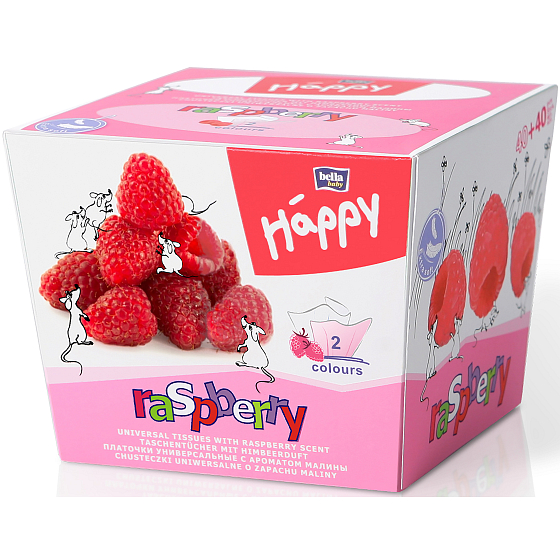 Bella Happy Baby Himbeer hygienische Taschentücher 2 Lage 80 Stück