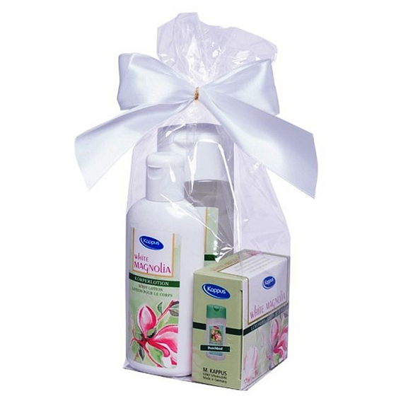 Kappus Magnolia Duschgel 250 ml + Körperlotion 200 ml + feste Seife 125 g, Kosmetikset
