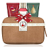 Baylis & Harding Maulbeeren-, Mistel- und Weihnachtsbaum-Duschcreme 100 ml + Körperlotion 50 ml + Handcreme 50 ml + beige Kulturbeutel aus künstlichem Wildleder, Kosmetikset