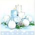 Nekupto Papierservietten 3-lagig 33 x 33 cm 20 Stück Weihnachtsblau - Flaschen und Kerzen