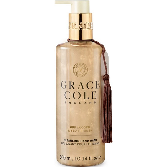 Grace Cole Oud Accord & Velvet Moschus - Oud Holz- und Samtmoschus reinigender flüssiger Handseifenspender 300 ml