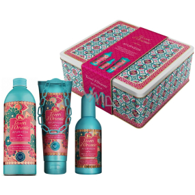 Tesori d Oriente Ayurveda parfümiertes Wasser 100 ml + Duschgel 250 ml + Badecreme 500 ml + Dose, Geschenkset für Frauen