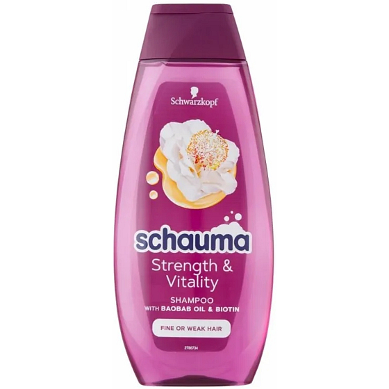 Schauma Kraft & Vitalität Shampoo mit Mikronährstoffen und Biotin für feines bis kraftloses Haar 400 ml