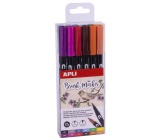 Apli Brush Marker Pinselmarker mit zwei Spitzen 12 Stück, Set