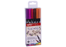 Apli Brush Marker Pinselmarker mit zwei Spitzen 12 Stück, Set