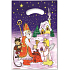 Geschenkpapiertüte mit Griffloch 226 x 324 mm Nikolaus, Teufel, Engel bei der Kirche