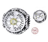 Charme Sterling Silber 925 Sternzeichen, Zirkonia Schütze, Perle für Armband
