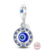 Charme Sterling Silber 925 Blau Auge Schutz, Anhänger Armband Symbol