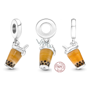 Charm Sterling Silber 925 Bubble Tea - Milchtee, Armband-Anhänger, Essen & Trinken