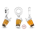 Charm Sterling Silber 925 Bubble Tea - Milchtee, Armband-Anhänger, Essen & Trinken