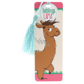Nici ASST Favorite Llama Lesezeichen mit Stoffanhänger 15,5 x 5,5 cm