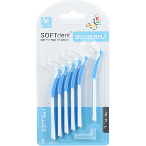 SOFTdent gebogene Interdentalbürsten M 0,6 mm, 6 Stk.