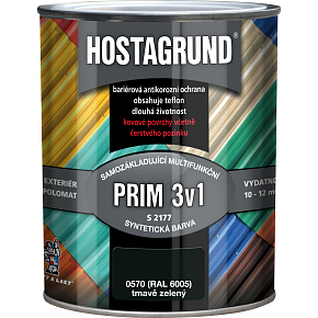 Hostagrund Prim 3v1 S2177 Grundierung und Deckfarbe für Metall, 0155 Anthrazit, 600 ml