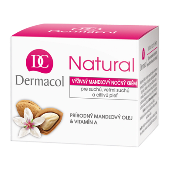 Dermacol Natural Nährende Mandel-Nachtcreme 50 ml für trockene und empfindliche Haut