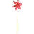 Windrad mit weißem Streifen rot 9 cm + Spieße 1 Stück