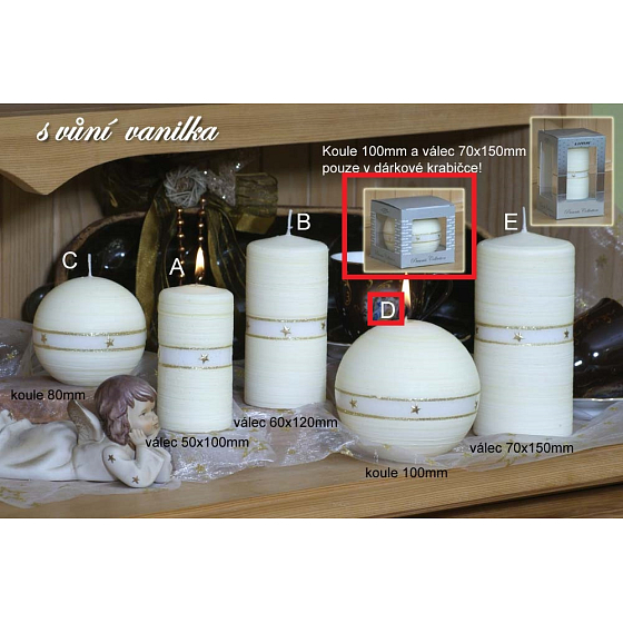 Lima Aura Vanille Duftkerze gelbe Kugel in einer Geschenkbox 100 mm 1 Stück