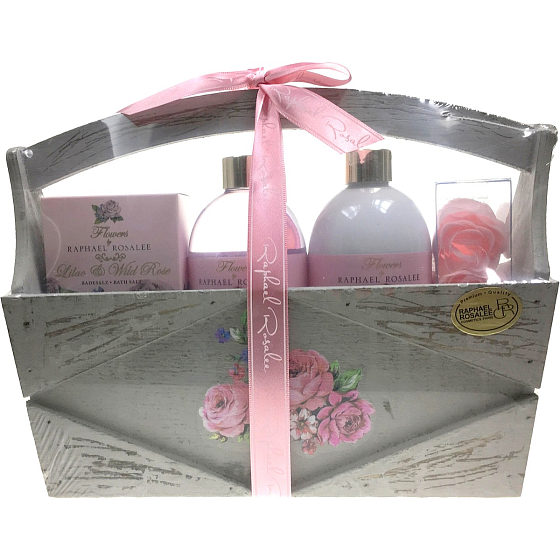 Raphael Rosalee Cosmetics Rosenduschgel 200 ml + Körperlotion 200 ml + Badesalz 150 g + Toilettenseife 2x4 g, Kosmetikset