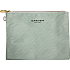 Carven Etue grün mit weißen Streifen 20 x 15,5 x 0,5 cm