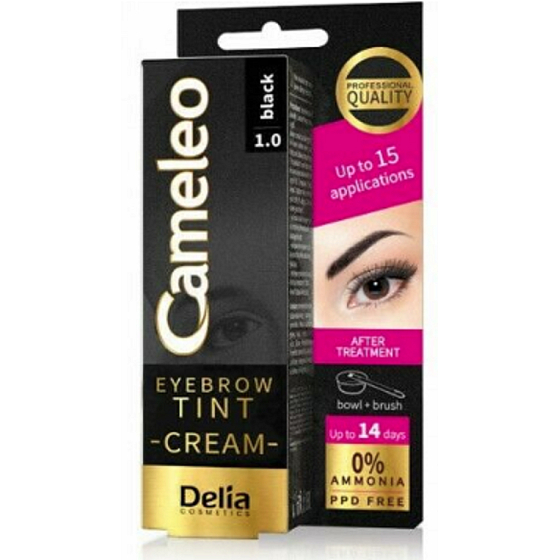 Delia Cosmetics Cameleo Cremige professionelle Augenbrauenfarbe, ammoniakfrei 1.0 Schwarz - Schwarz 15 ml