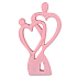 Emocio Holzdekoration Herzpaar rosa 120 x 20 x 200 mm