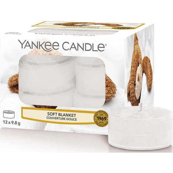 Yankee Candle Soft Blanket - Teelicht mit weicher Decke und Duft 12 x 9,8 g