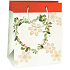 Ditipo Geschenkpapiertüte 18 x 8 x 24 cm Kraft Weihnachten beige - Kranzherz