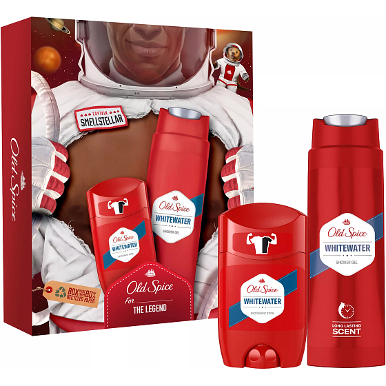 Old Spice Whitewater Duschgel 250 ml + Deodorant Stick 50 ml, Kosmetikset für Männer