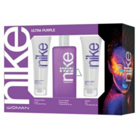 Nike Ultra Purple Woman Eau de Toilette 100 ml + Körperlotion 75 ml + Duschgel 75 ml, Geschenkset für Frauen