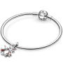 Charms Sterling Silber 925 Disney Minnie Mouse & Mickey Mouse küssend, Armband Anhänger