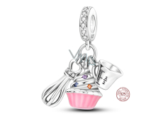 Charm Sterling Silber 925 Für Backfans, 3in1 Lebensmittel Armband Anhänger