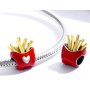 Charm Sterling Silber 925 Pommes, Perle für Armband, Essen und Trinken