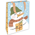 Nekupto Geschenkpapierbeutel mit Prägung 17,5 x 11 x 8 cm Weihnachtsschneemann