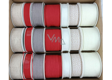 Ditipo Fabric Weihnachtsband Nordische Jute rot 2 m x 15 mm