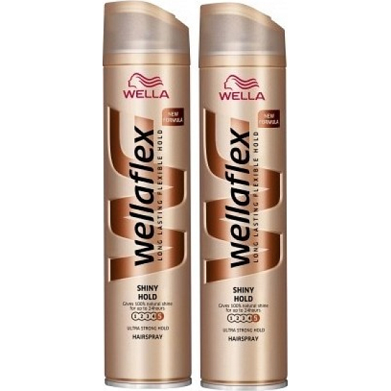 Wella Wellaflex Shiny Hold Haarspray Ultra Strong Firming 2 x 250 ml