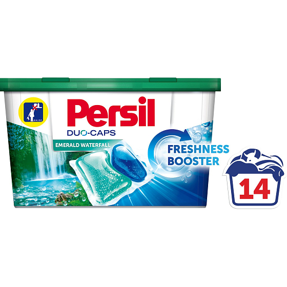 Persil Dou-Caps Wasserfall-Gelkapseln zum Waschen von weißer und dauerhafter Farbwäsche 14 Dosen x 25 g