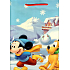 Ditipo Geschenk Papiertüte 26,4 x 12 x 32,4 cm Disney Mickey Mouse und Pluto auf Schlittschuhen