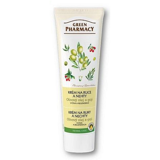 Green Pharmacy Olivenöl und Goji Ernährung und regenerierende Hand- und Nagelcreme 100 ml